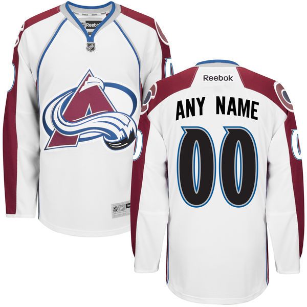 Men Colorado Avalanche Custom White Premier Home NHL Jersey
